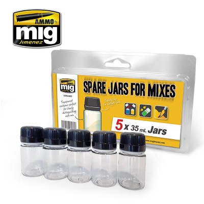 SPARE JARS FOR MIXES ( 5 x 35 ml jars ) - AMMO BY MIG JIMENEZ